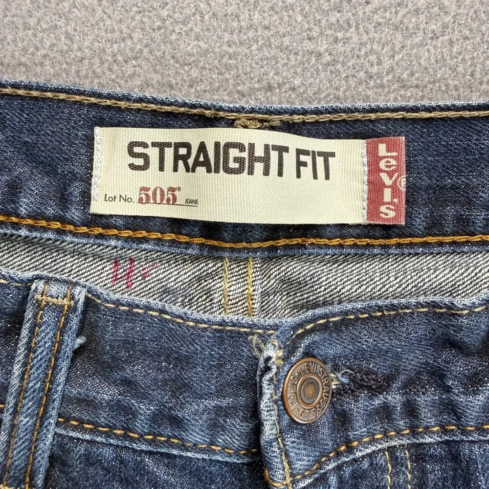 Levi Jeans Mens 32x32 Blue 505 Straight Fit Denim Classic Workwear Casual